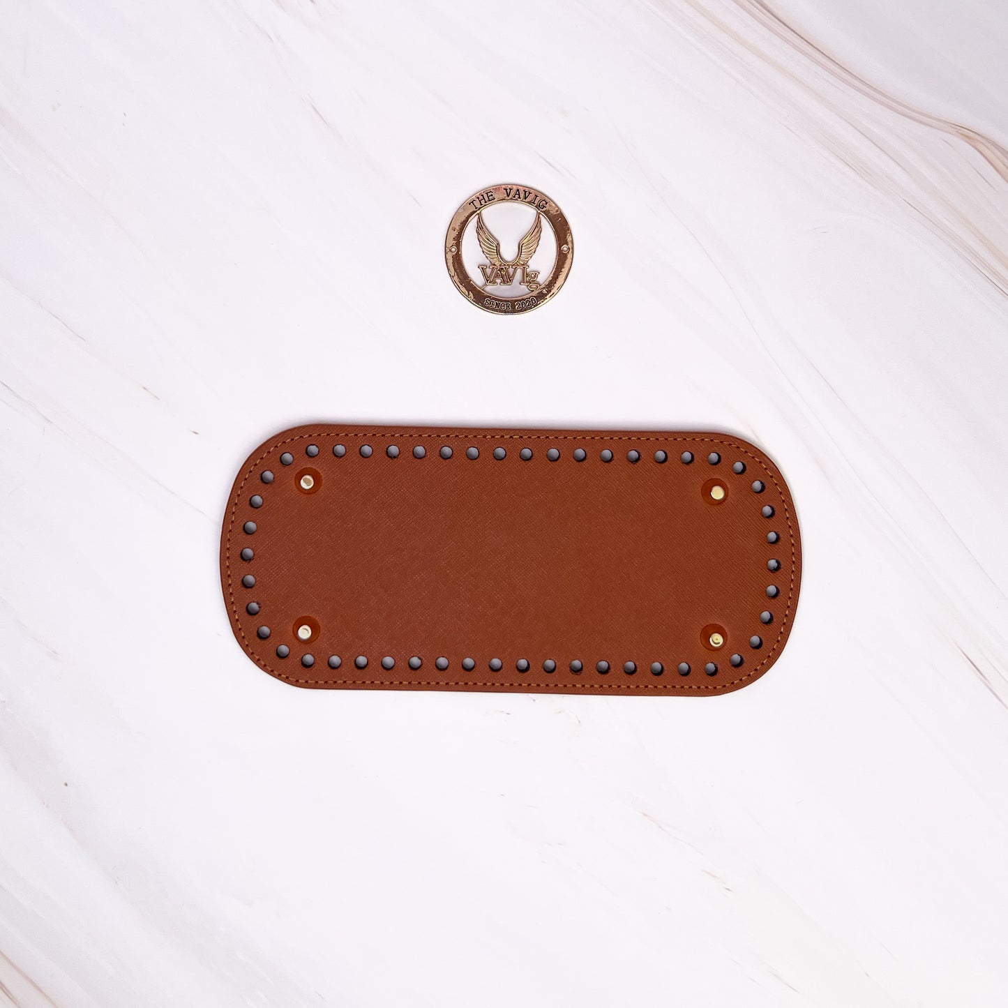 Bases de Piel 25cm con Remaches para bolsos tejidos