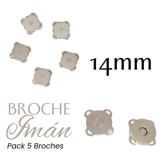 Pack de 5 Broches de Imán de 14mm
