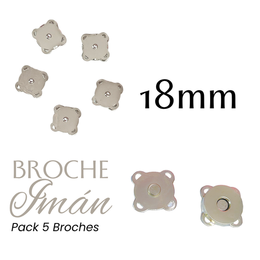 Pack de 5 Broches de Imán de 18mm