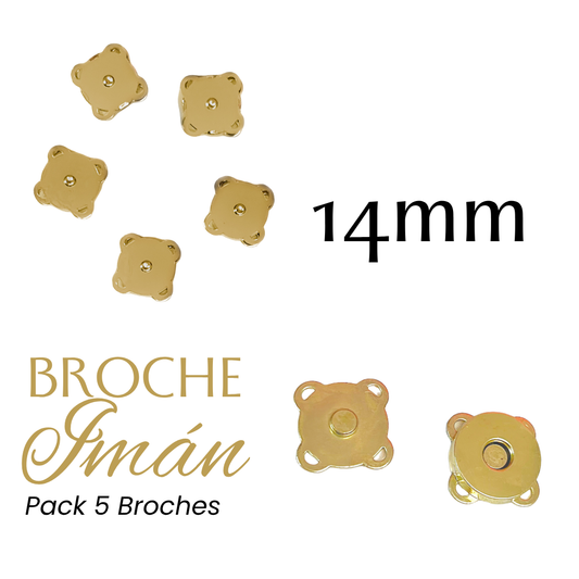 Pack de 5 Broches de Imán de 14mm