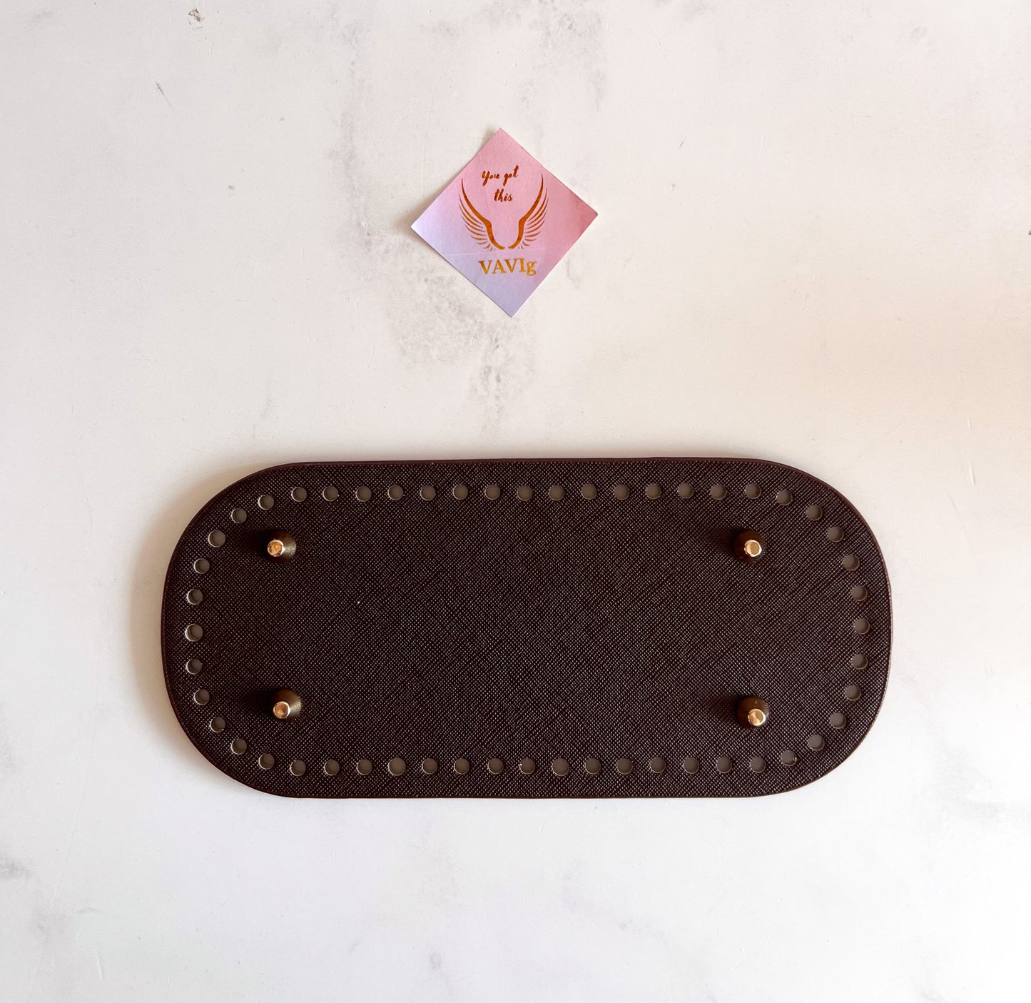 Bases de Piel 22cm con Remaches para bolsos tejidos