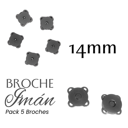 Pack de 5 Broches de Imán de 14mm